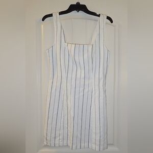 Old Navy Cream and Black Striped Linen Dress - Size Medium - NWOT